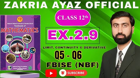 Class 12 Math | Exercise 2.9 | Q5-Q6 | Relative Extrema | FBISE New book 2025 | Sir Zakria Ayaz 