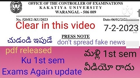 ku Degree 1st sem exams time table released 2023/Kakatiya University degree 1st sem exams postponed