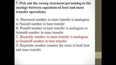 MTO MCQs l Mass Transfer Operation I Part 1 l Chemical engineering MCQs