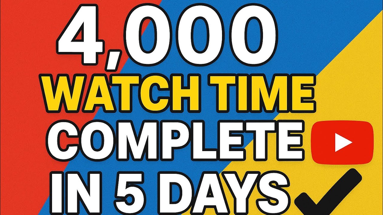 4k watch time complete in 5 days - YouTube