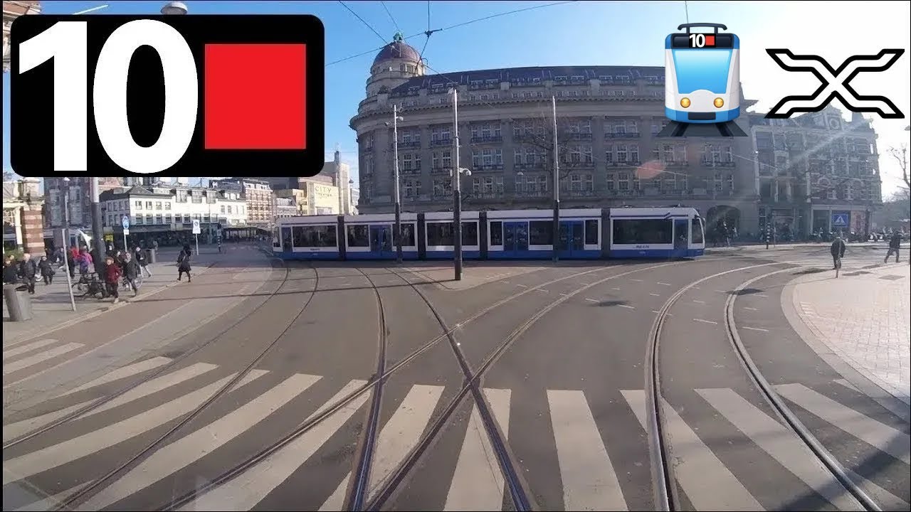 🚊 GVB  Amsterdam Tramlijn 10 Cabinerit Westergasfabriek - Azartplein Driver's view POV 2018