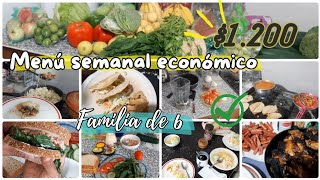 ORGANIZACION DEL GASTO || MENÚ SEMANAL ECONÓMICO $1,200