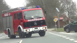 Küchenbrand Ardorf. Anfahrt ELW, LF 16/12 und Einsatzstelle