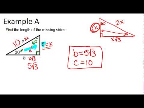 30 60 90 Right Triangles Examples Geometry Concepts Youtube