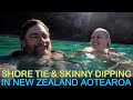 Shore tying and skinny dipping in new zealand at durville island in the marlborough sounds