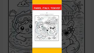 Cute and Easy Kawaii Travel Coloring Book 70 Relaxing Pages | Flip Through #shorts