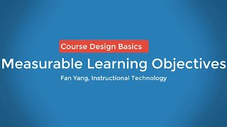 Measurable Objectives