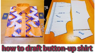 HOW TO DRAFT BUTTON UP SHIRT FOR MEN (easiest and the best method ever)#shirtvideo