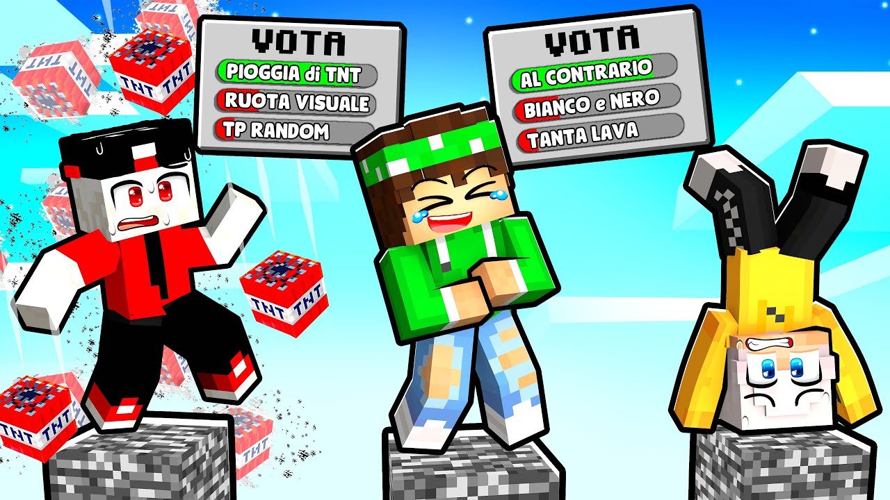 SOPRAVVIVI alla CHAT su UN PILASTRO DI BEDROCK in MINECRAFT!