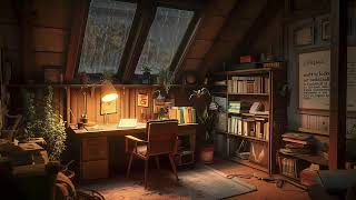 Serenity Ambience in Cozy Attic at Rainy Day 🌧️ Soothing Rain Sound for Deep Sleep, Restore Energy