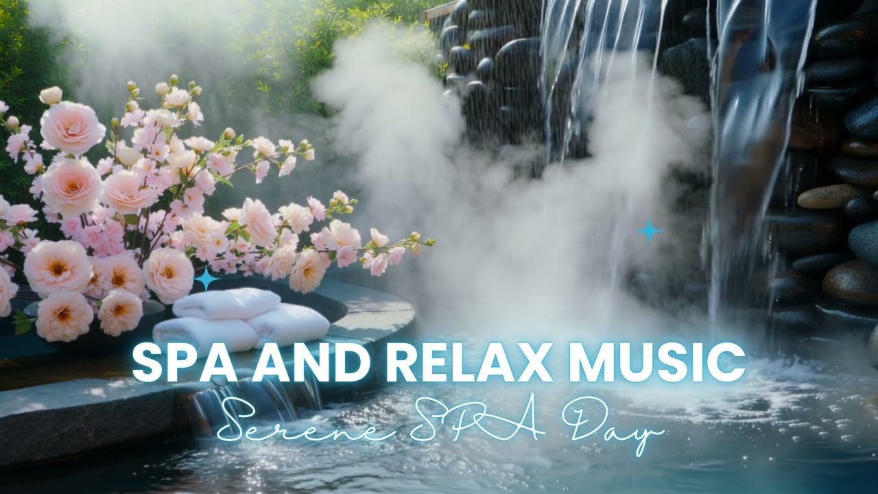 Serene SPA Day | Peonies Waterfall Hot Spring Spa Ambience for Deep Relaxation | 3 Hours