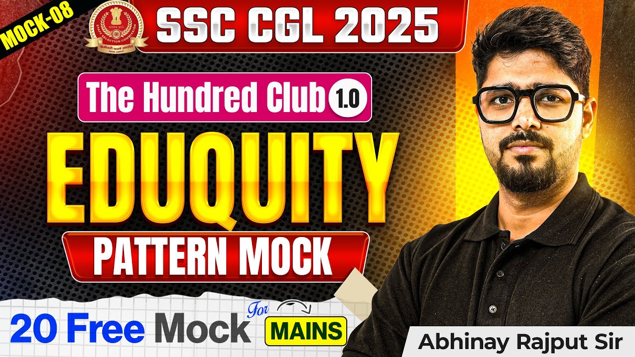 Mock-08/20 | Maths Mock Series For SSC CGL 2025 Mains | Maths Best ...