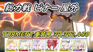 【ブルアカ】総力戦 ビナー 屋外 重装甲 TORMENT １凸 39,392,480 2026/02