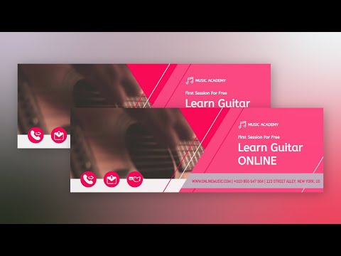 Design an Online Guitar Lesson Twitter Header