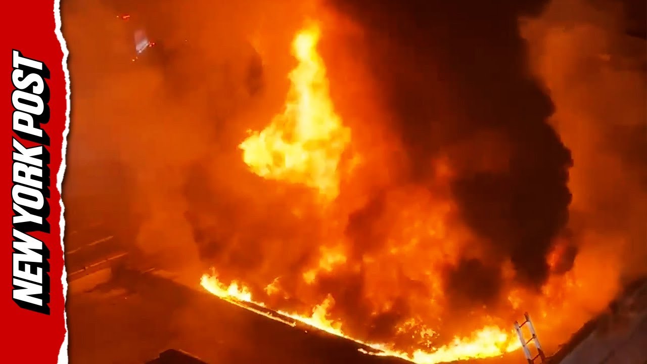 Firefighters Spend Over Four Hours Battling Massive Warehouse Fire in Brooklyn