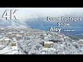 Snowfall in lebanon aley city   aerial winter snow footages 4k soft music relaxing audio track