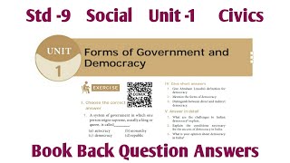 9th Std Social Civics Unit 1 Book Back | Forms of Government and Democracy screenshot 4