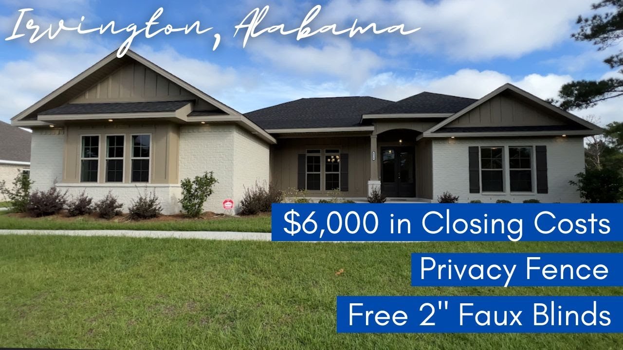 Brand New 2023 MoveIn Ready Home for Sale Mobile County, Alabama with