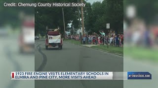 100-year-old fire truck visits elementary schools in Elmira & Pine City
