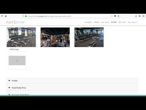 AnyGym Gym Portal - Creating a Gym Profile