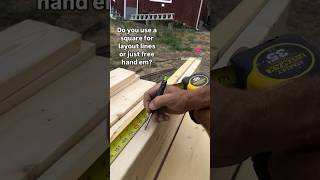 Freehand or square for layout? #leathertoolbelt #framing #layout #construction #building