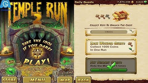 iGameMix/Temple Run 2 Dialy Quests⛄️Sky Summit Quest, 5 MineCarts Survived& 14 Chests founds#275