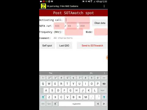 Using VK-Port-a-Log in the field to activate SOTA and VKFF parks