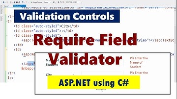 Validation Controls in ASP.NET | Require Field Validator | ASP. NET using C#