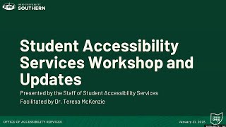 Student Accessibility Workshop