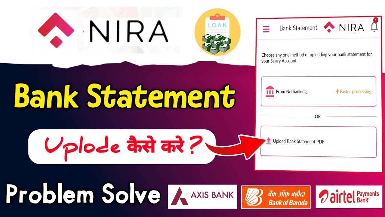 Nira App me Bank Statement Upload Kaise Kare | nira loan bank statement upload