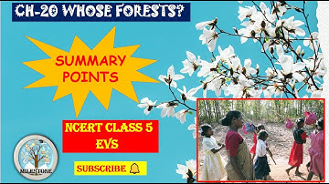 CH-20 WHOSE FORESTS CLASS 5 EVS || SUMMARY POINTS || CHIPKO MOVEMENT || VANMAHOTASAV|| JHOOM FARMING
