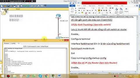 Cấu hình Cisco cơ bản (Vlan, Trunking, IP Router, Subnet int, Ping)