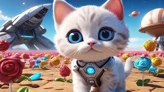😲 Tiny kitty stumbled to Candy Planet! Cute ai cat meet sweets, cat adventure cartoon, cat videos