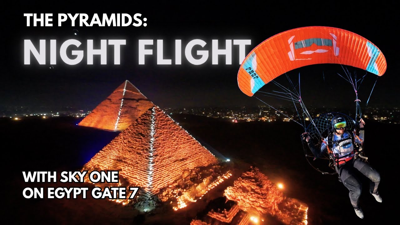 Over the Pyramids at Night 🪂