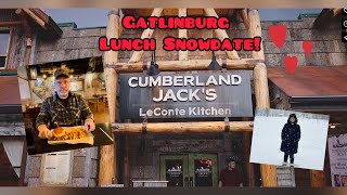 Snowy lunch date at Cumberland Jack’s!