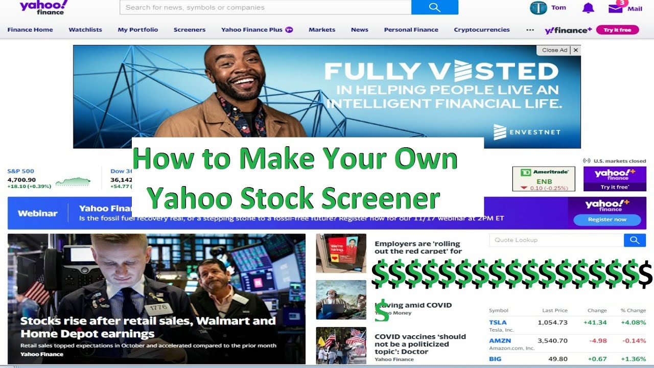 How to Make Your Own Yahoo Stock Screener YouTube