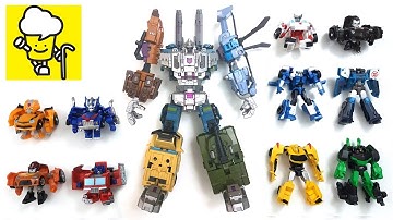 Transformer stop motion collection with optimus prime Bruticus bumblebee  robots in disguise