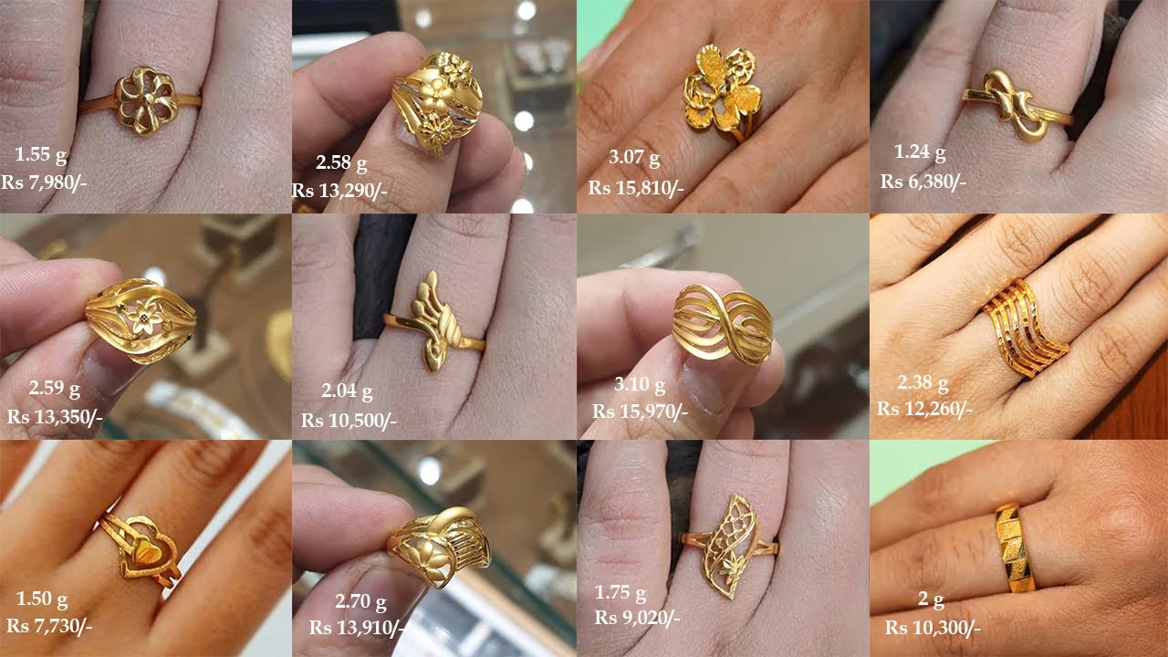 Latest gold rings with weight and price - YouTube