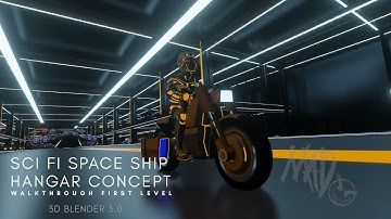 Blender 3.0 -  Futuristic SCI-FI Hangar Unveiled: 3D Design, Storytelling, and Action!