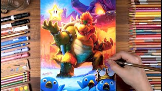 Drawing Bowser Koopa with Penguin King | drawholic