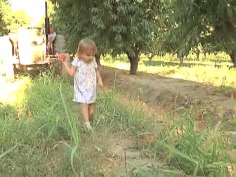 Kristina and her daughter on the farm