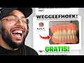 Vrouw Geeft Gratis Kunstgebit Weg..