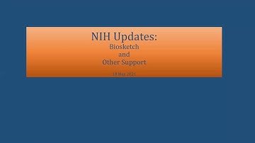 NIH Biosketch Changes Learning Shot