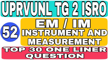 Class 52 UPRVUNL TG2 ISRO TECHNICIAN B INSTRUMENT ELECTRONICS MECHANICS IMPORTANT OBJECTIVE QUESTION