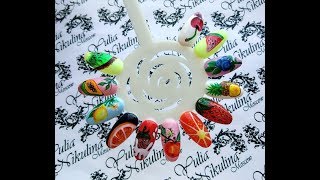 Апельсин на ногтях акриловыми красками Апельсин на ногтях акриловыми красками