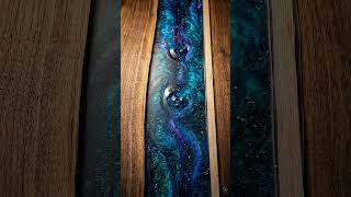 He Poured a Galaxy Into a Cracked Log — Then Made a Table ✨ #shorts