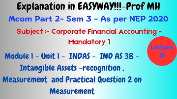 #15-Mcom Part2-Sem3-As per NEP2020- Corporate FinancialAccounting-INDAS 38-Intangible Assets-Reocg