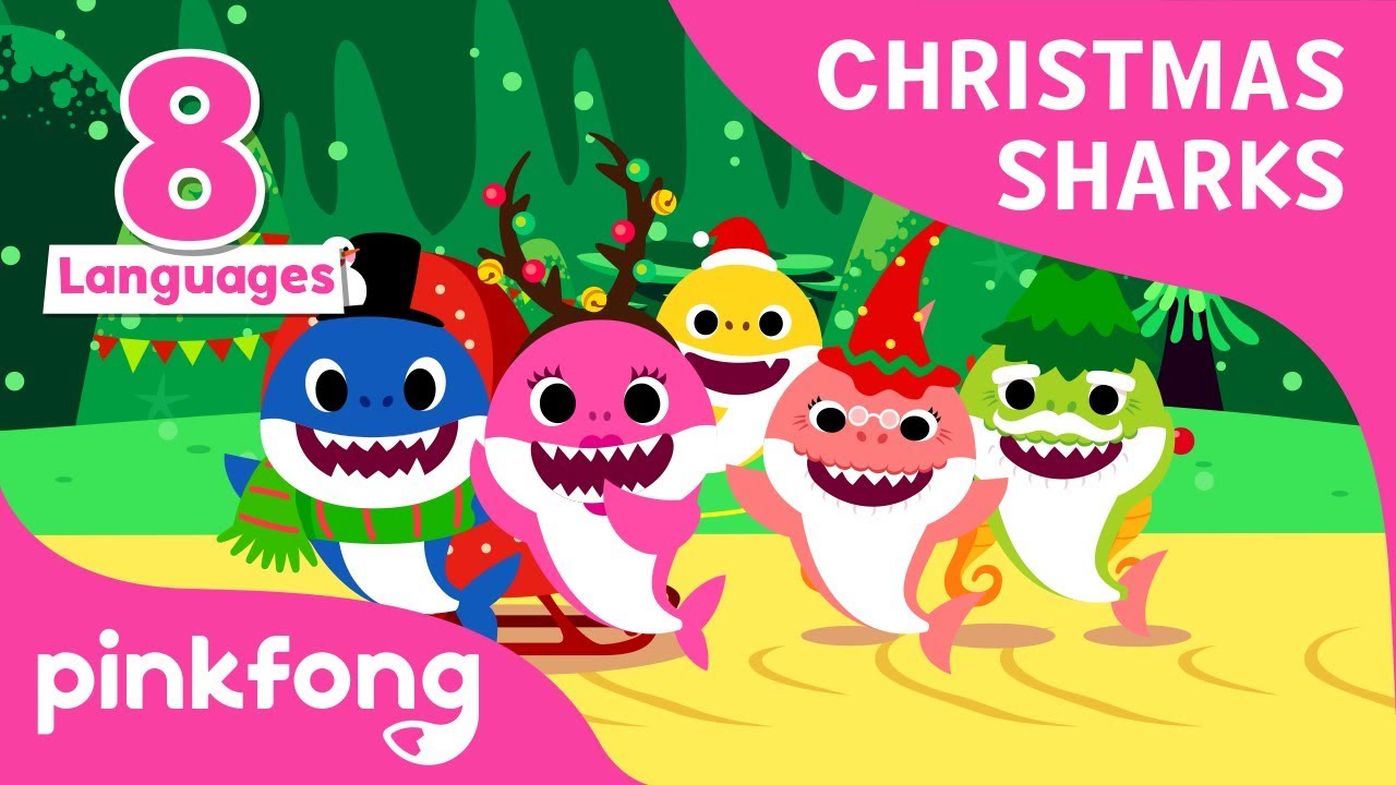 Christmas Sharks in 8 languages | Baby Shark | Christmas Songs | Pinkfong Songs for Children