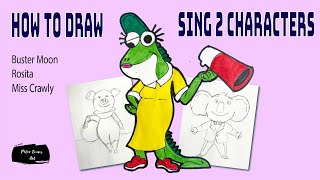 How to draw Sing 2 Characters in EASY step by step video