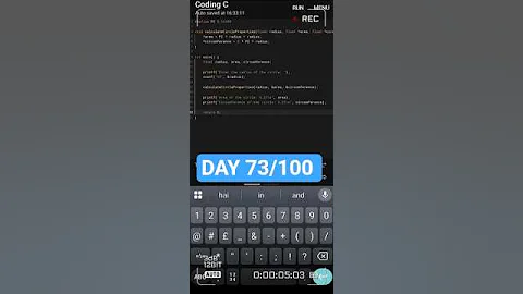 73/100 days coding challenge #hemancodes #shorts